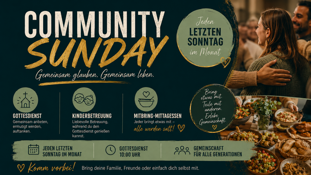 Community Sunday mit Kinderbetreuung und Mitbringmittagessen